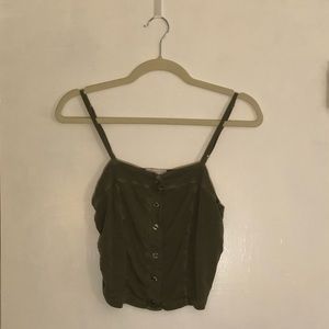 Olive green cropped tank top